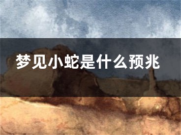 梦见小蛇是什么预兆