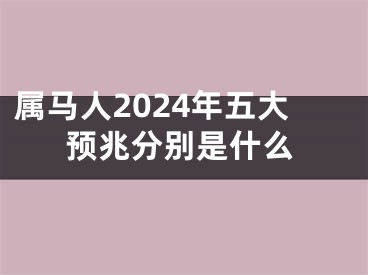 属马人2024年五大预兆分别是什么