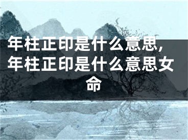 年柱正印是什么意思,年柱正印是什么意思女命