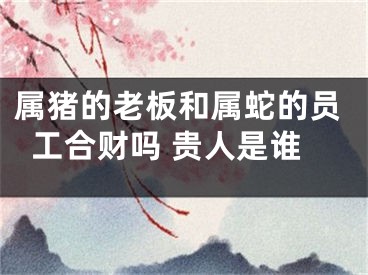 属猪的老板和属蛇的员工合财吗 贵人是谁