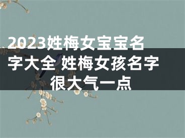 2023姓梅女宝宝名字大全 姓梅女孩名字很大气一点