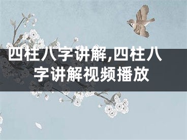 四柱八字讲解,四柱八字讲解视频播放