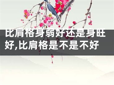 比肩格身弱好还是身旺好,比肩格是不是不好