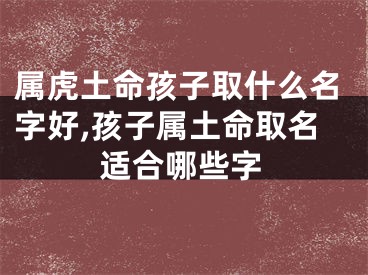 属虎土命孩子取什么名字好,孩子属土命取名适合哪些字