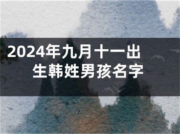 2024年九月十一出生韩姓男孩名字