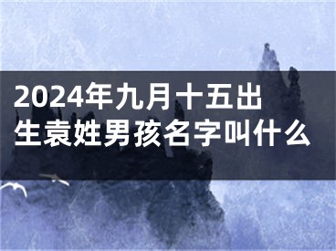 2024年九月十五出生袁姓男孩名字叫什么