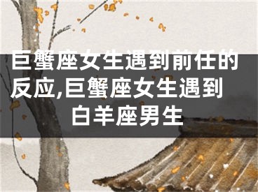 巨蟹座女生遇到前任的反应,巨蟹座女生遇到白羊座男生