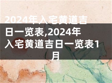 2024年入宅黄道吉日一览表,2024年入宅黄道吉日一览表1月