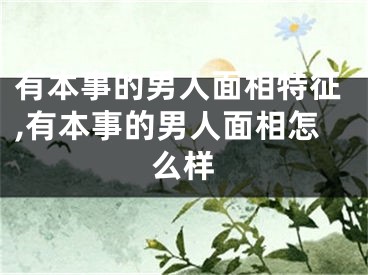 有本事的男人面相特征,有本事的男人面相怎么样