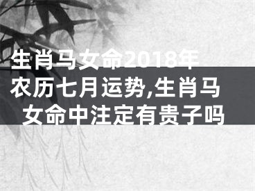 生肖马女命2018年农历七月运势,生肖马女命中注定有贵子吗