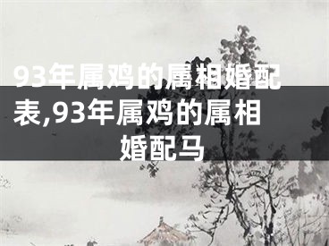 93年属鸡的属相婚配表,93年属鸡的属相婚配马