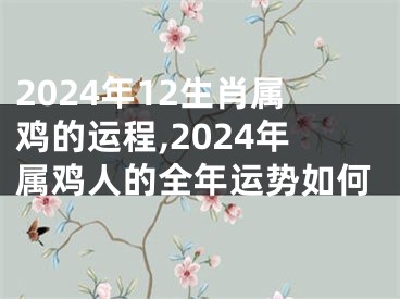 2024年12生肖属鸡的运程,2024年属鸡人的全年运势如何
