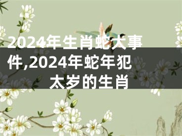 2024年生肖蛇大事件,2024年蛇年犯太岁的生肖