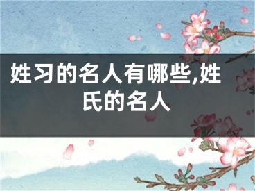姓习的名人有哪些,姓氏的名人