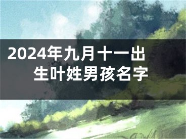 2024年九月十一出生叶姓男孩名字