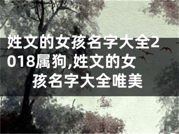 姓文的女孩名字大全2018属狗,姓文的女孩名字大全唯美