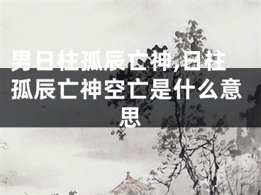 男日柱孤辰亡神,日柱孤辰亡神空亡是什么意思