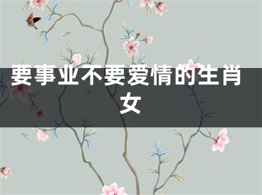 要事业不要爱情的生肖女