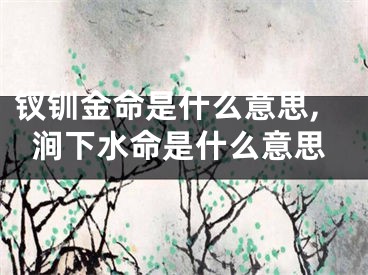 钗钏金命是什么意思,涧下水命是什么意思