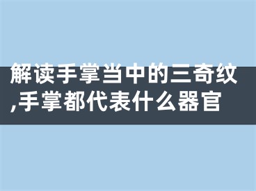 解读手掌当中的三奇纹,手掌都代表什么器官