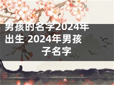 男孩的名字2024年出生 2024年男孩子名字