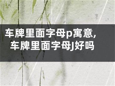 车牌里面字母p寓意,车牌里面字母J好吗