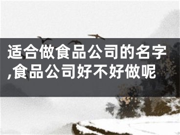 适合做食品公司的名字,食品公司好不好做呢