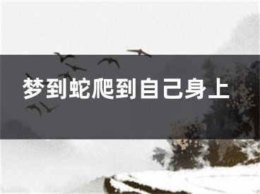 梦到蛇爬到自己身上