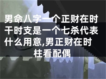 男命八字一个正财在时干时支是一个七杀代表什么用意,男正财在时柱看配偶