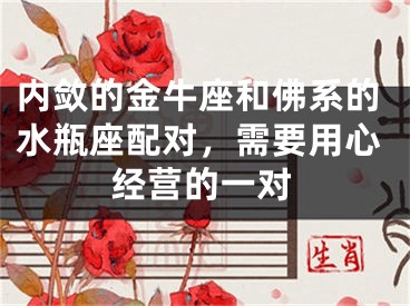 内敛的金牛座和佛系的水瓶座配对，需要用心经营的一对