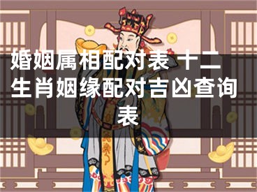 婚姻属相配对表 十二生肖姻缘配对吉凶查询表