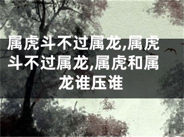 属虎斗不过属龙,属虎斗不过属龙,属虎和属龙谁压谁