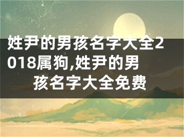 姓尹的男孩名字大全2018属狗,姓尹的男孩名字大全免费