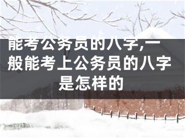 能考公务员的八字,一般能考上公务员的八字是怎样的