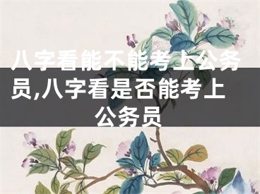 八字看能不能考上公务员,八字看是否能考上公务员