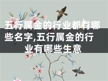 五行属金的行业都有哪些名字,五行属金的行业有哪些生意
