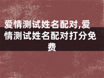 爱情测试姓名配对,爱情测试姓名配对打分免费