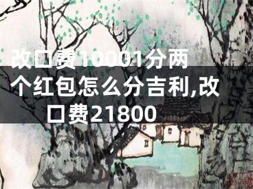 改口费10001分两个红包怎么分吉利,改口费21800