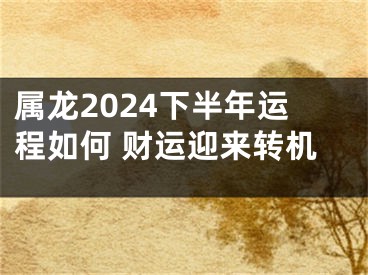 属龙2024下半年运程如何 财运迎来转机