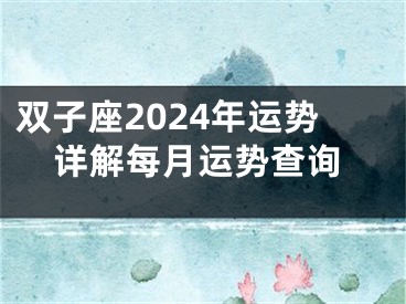 双子座2024年运势详解每月运势查询