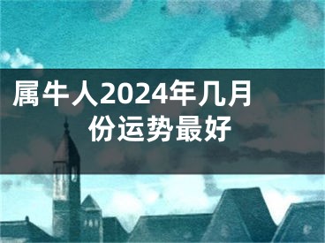 属牛人2024年几月份运势最好