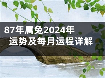 87年属兔2024年运势及每月运程详解