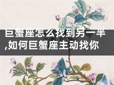 巨蟹座怎么找到另一半,如何巨蟹座主动找你