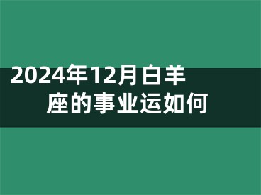 2024年12月白羊座的事业运如何