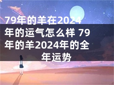 79年的羊在2024年的运气怎么样 79年的羊2024年的全年运势