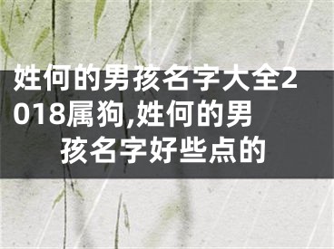 姓何的男孩名字大全2018属狗,姓何的男孩名字好些点的