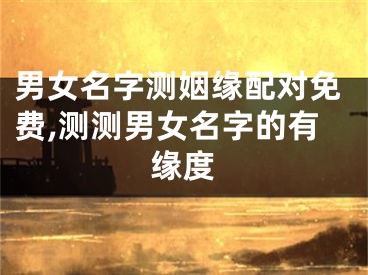 男女名字测姻缘配对免费,测测男女名字的有缘度