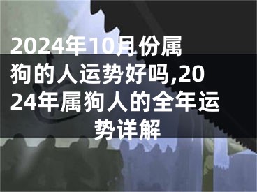 2024年10月份属狗的人运势好吗,2024年属狗人的全年运势详解