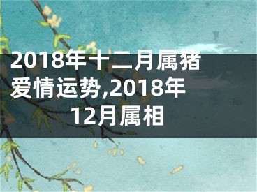 2018年十二月属猪爱情运势,2018年12月属相