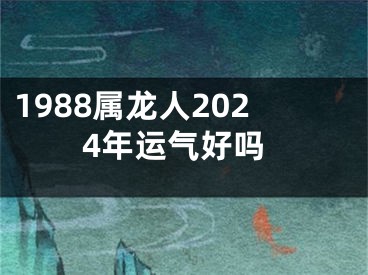 1988属龙人2024年运气好吗